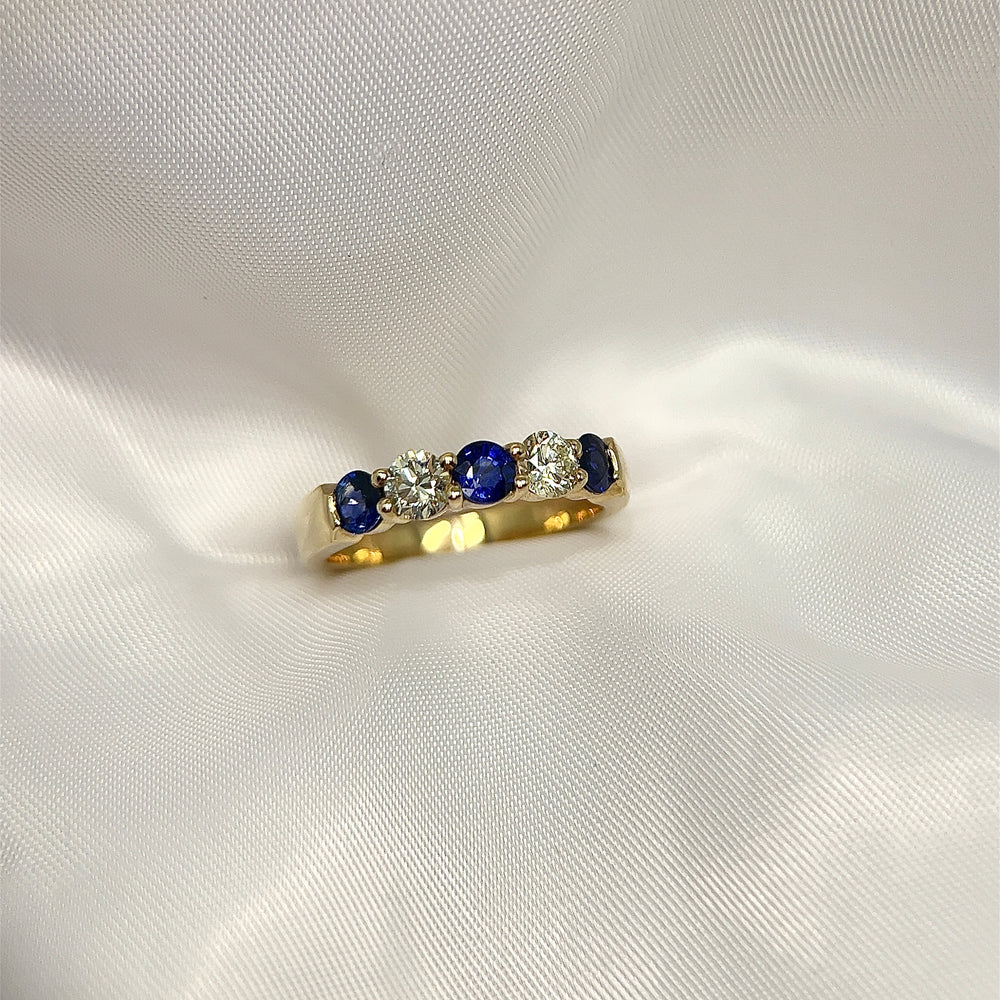 Sapphire and Diamond Anniversary Ring