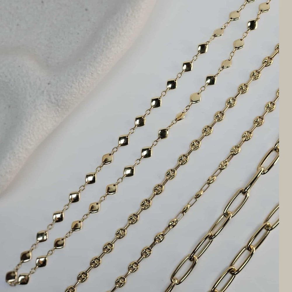 Gold Diamond Shape- link Chain.