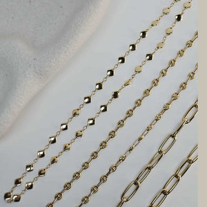 Gold Diamond Shape- link Chain.