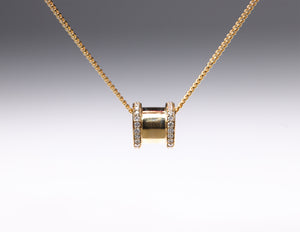 Yellow Gold Diamond 'Brooklyn' Barrel pendant