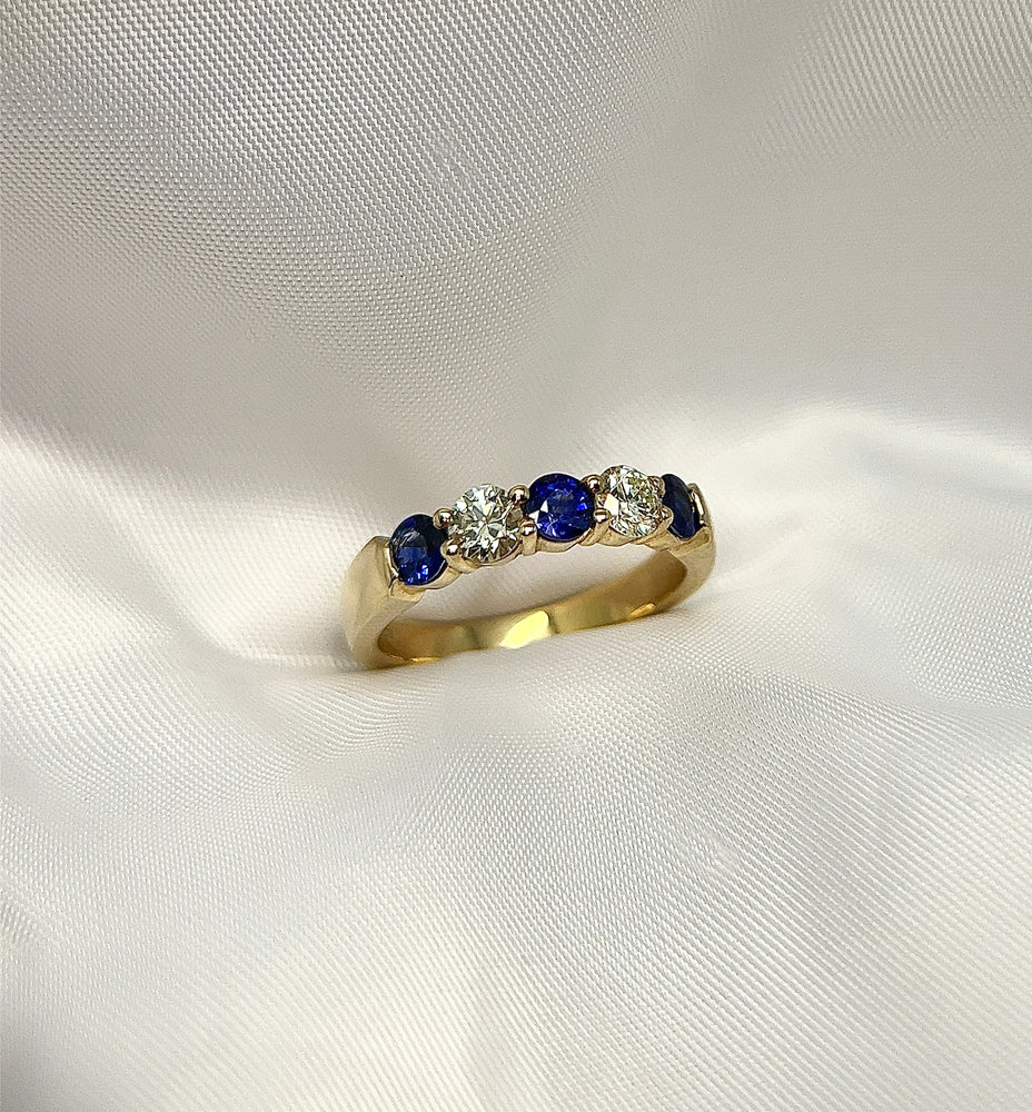 Sapphire and Diamond Anniversary Ring