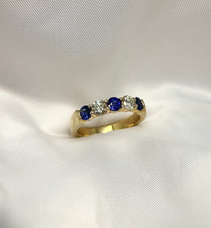 Sapphire and Diamond Anniversary Ring