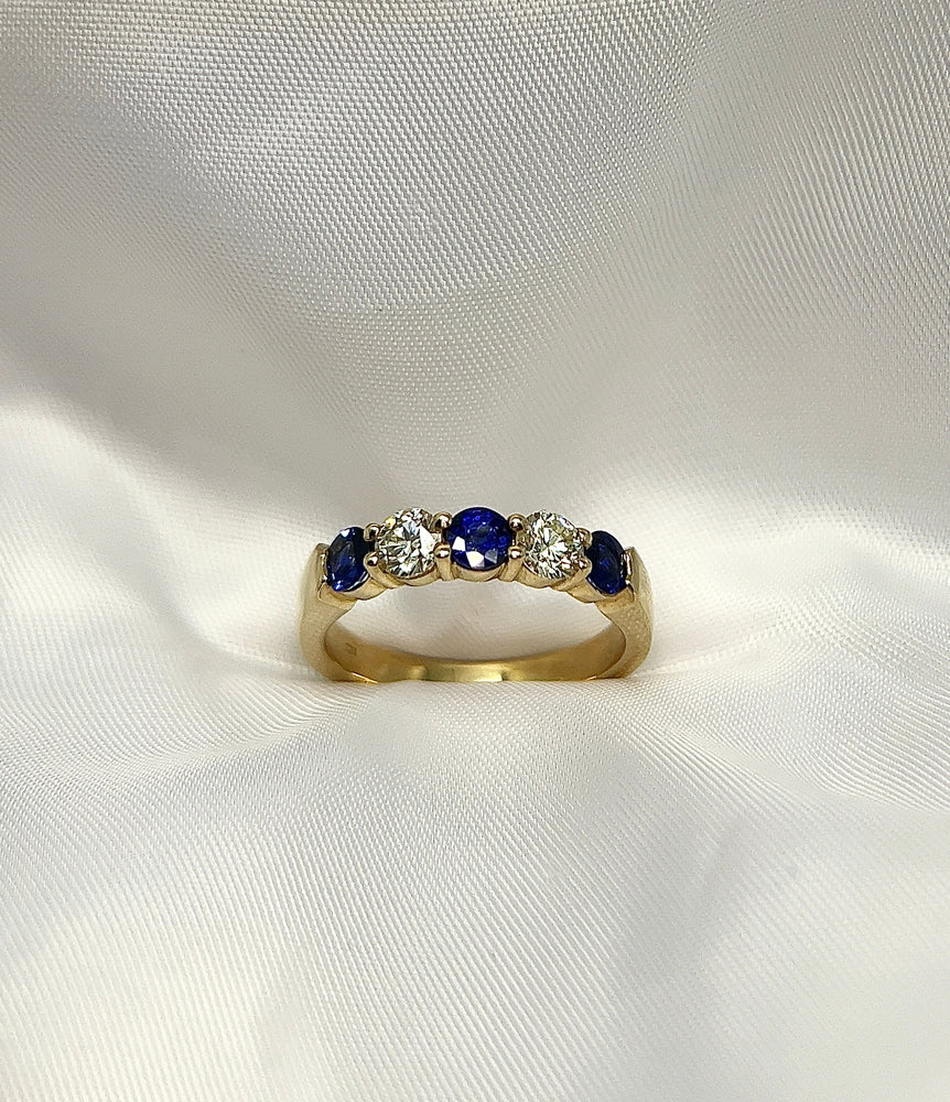 Sapphire and Diamond Anniversary Ring