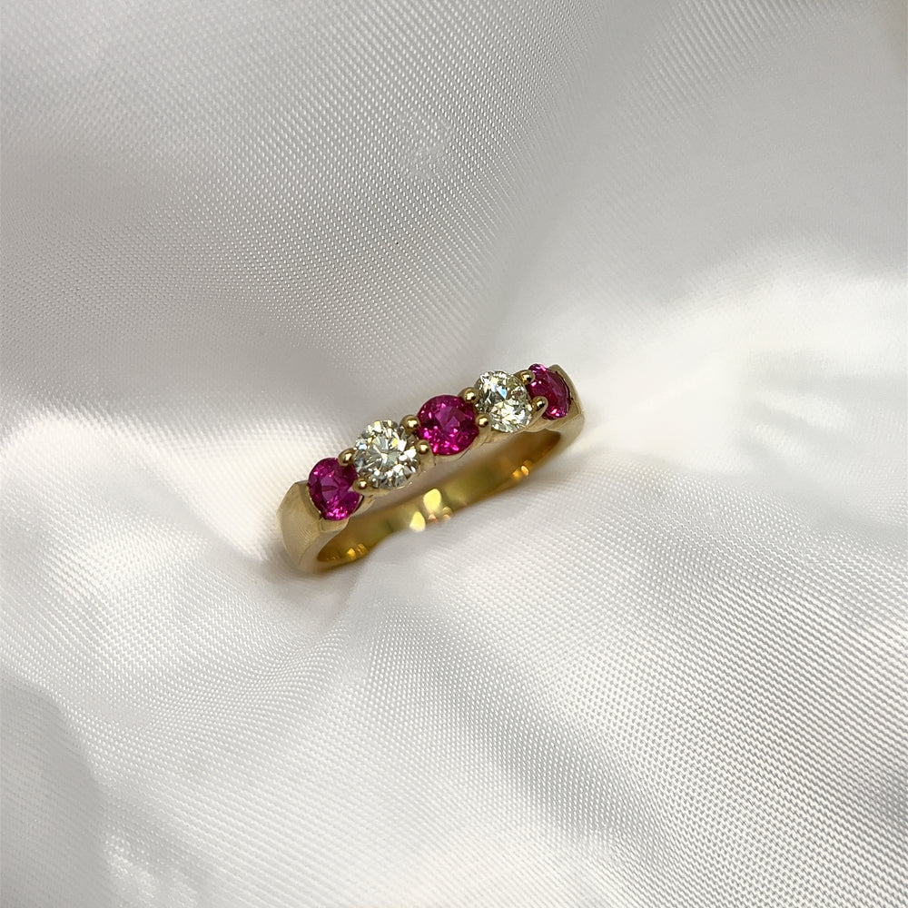 Ruby and Diamond Anniversary Ring