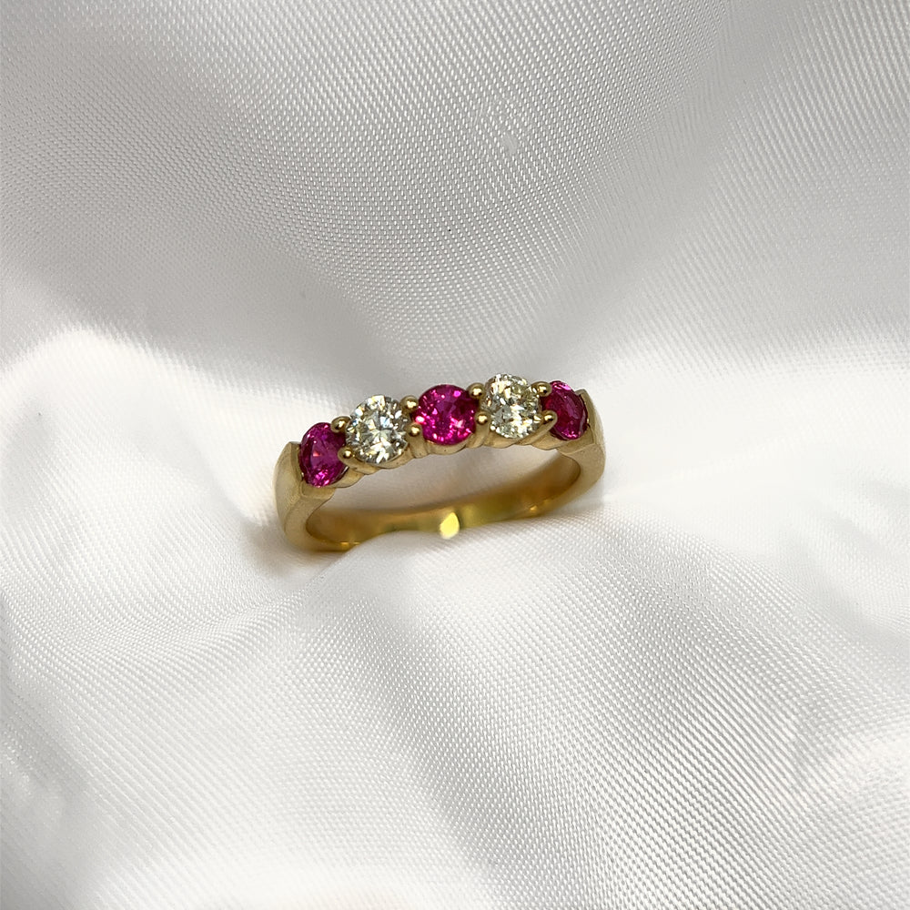 
            
                Load image into Gallery viewer, Ruby and Diamond Anniversary Ring
            
        