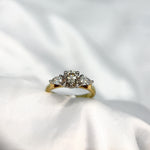 Argyle Champagne and Pear Shape Three Stone Diamond Ring