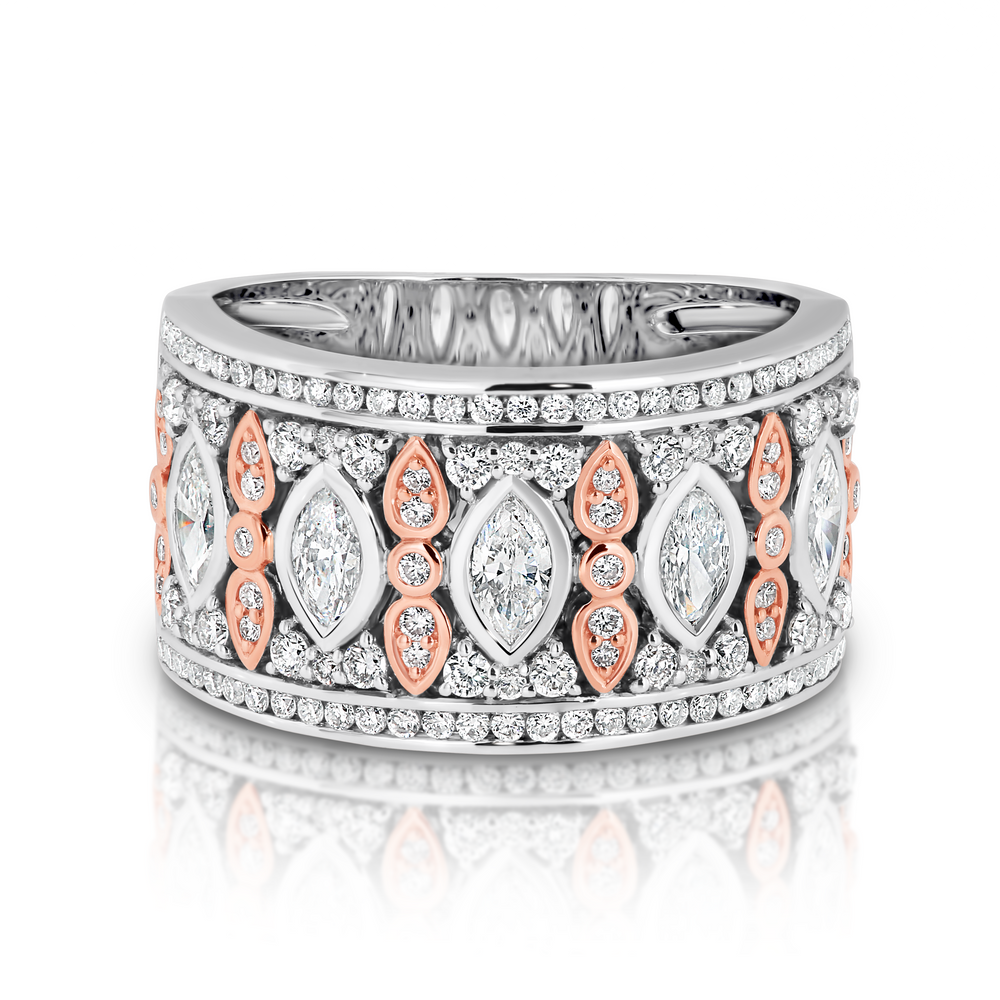 
            
                Load image into Gallery viewer, Marquise and Round Diamond Dress Ring in 18ct Gold
            
        