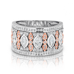 Marquise and Round Diamond Dress Ring in 18ct Gold