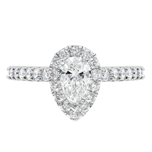 Pear Shaped Diamond Halo Ring
