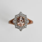 Morganite & Diamond Vintage Inspired Ring