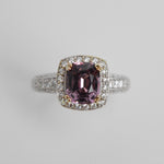 Pink Spinel & Diamond Halo Ring