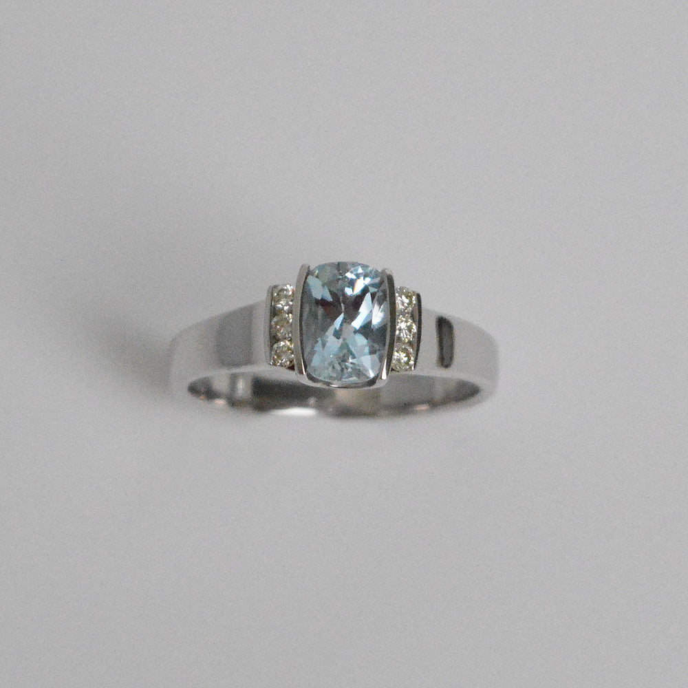 
            
                Load image into Gallery viewer, Aquamarine &amp;amp; Diamond Dress Ring
            
        