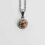 Champagne Diamond Halo Pendant