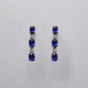 Ceylon Sapphire & Diamond Drop Earrings