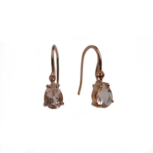 Pear Shaped Morganite Drop Earrings