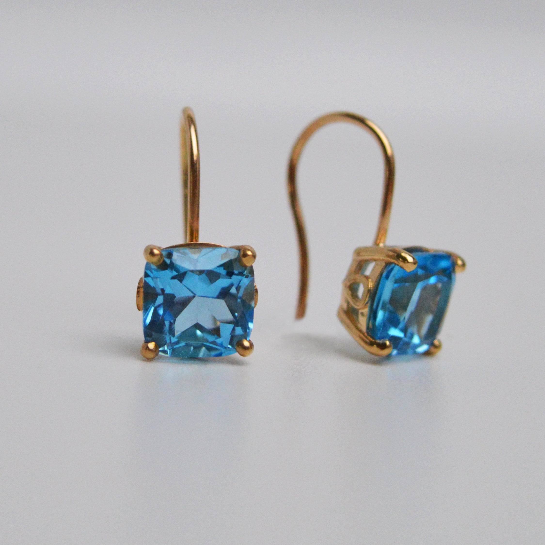 Pear Shaped Hook Drop Earrings - Aquamarine - Filigree Jewellery  Christchurch, New Zealand
