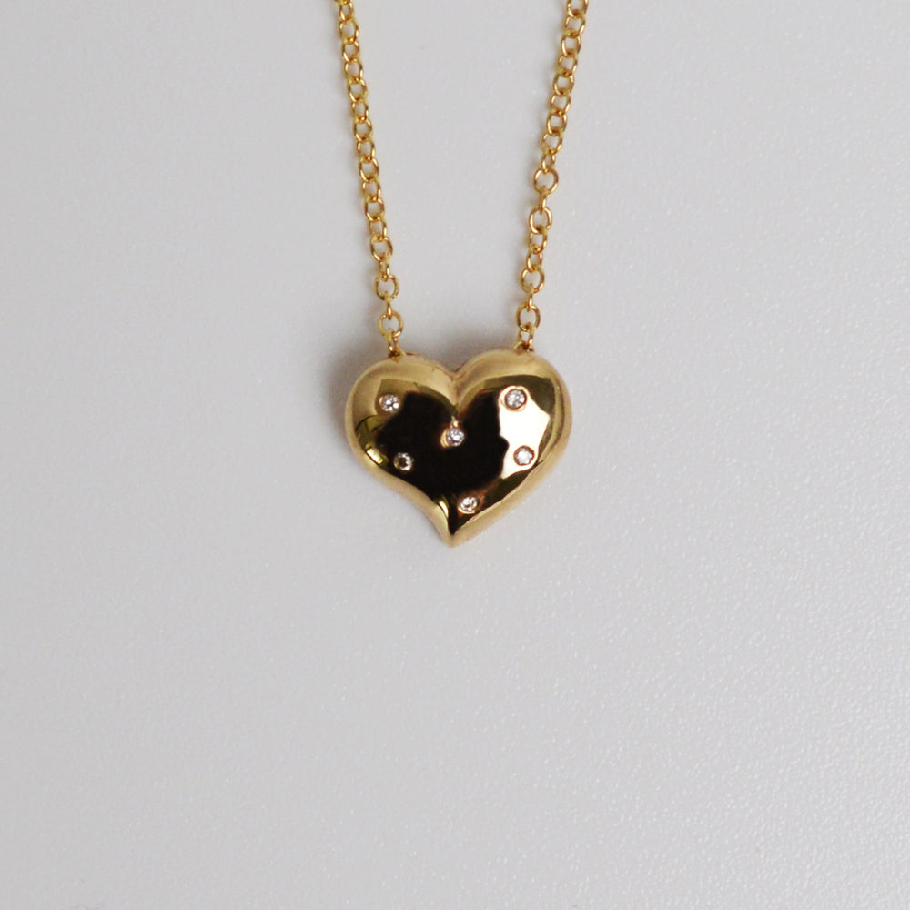 Shot Set Heart Diamond Pendant