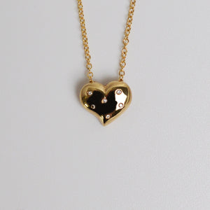 Shot Set Heart Diamond Pendant