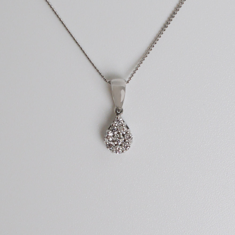 Pear Shaped Diamond Cluster Pendant