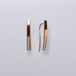 Bar Drop Diamond Earrings in 9ct Rose Gold