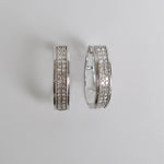 9ct White Gold Diamond Hoop Earrings