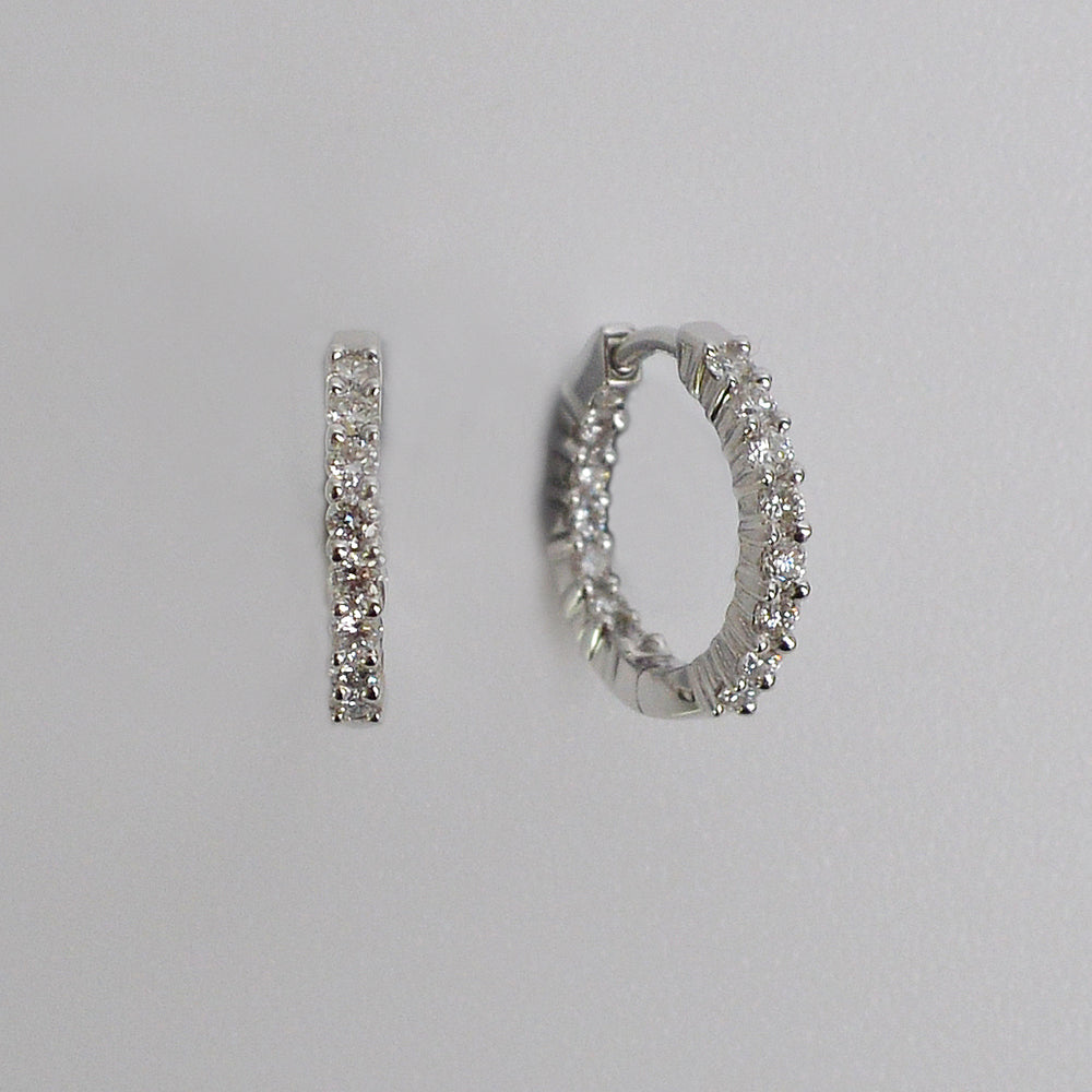 Scallop Set Diamond Huggies
