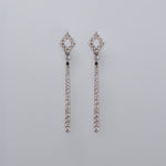 Elegant Full Diamond Bar Drop Earrings