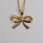Bow Pendant in Yellow & White Gold