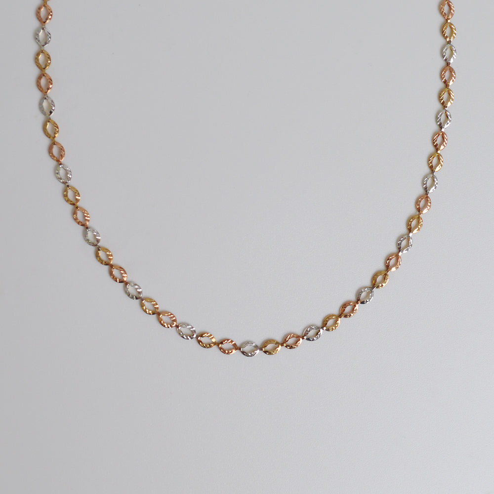 Fancy Tri-Tone Gold Necklace