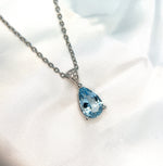 Pear Shape Aquamarine and Diamond Pendant