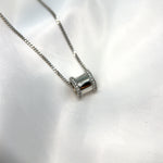 White Gold and Diamond 'Brooklyn' Barrel Pendant