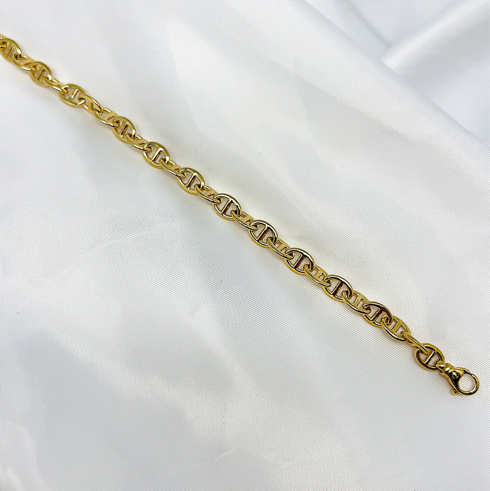 Yellow Gold Anchor Link Bracelet