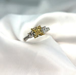 2.07ct Total Natural Fancy Yellow Diamond Ring