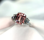 Pink Zircon and Baguette Diamond Dress Ring