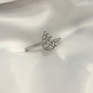 0.36ct Pear Shape Cluster Diamond Ring