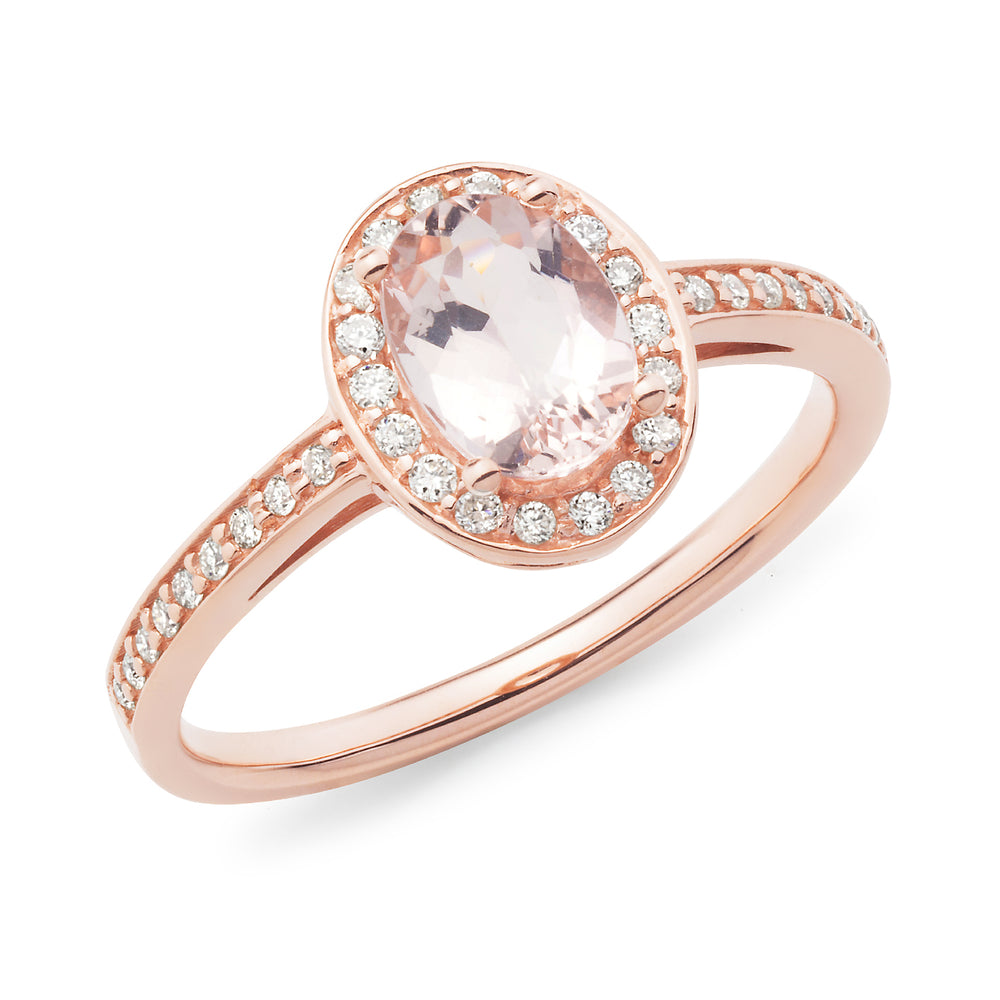 Oval Morganite & Diamond Ring