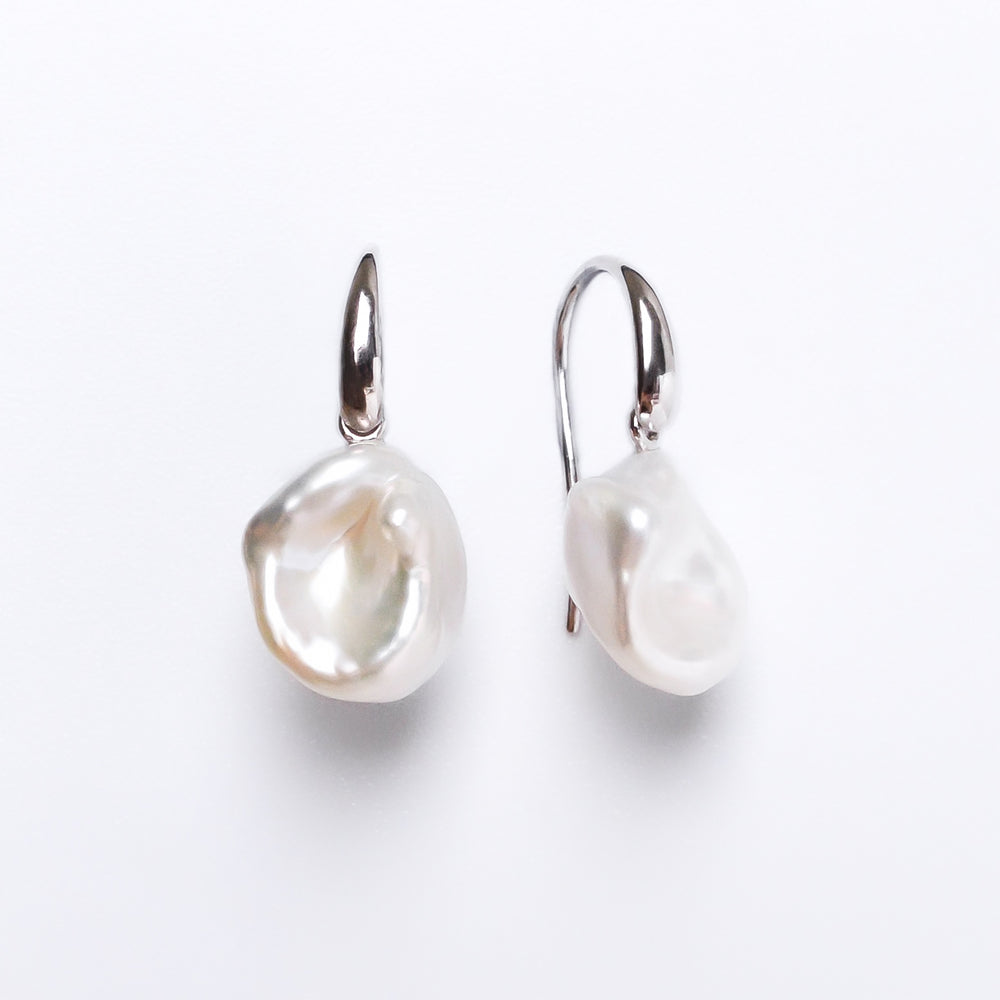 Keshi Fresh Water Pearl Earrings in Sterling Silver