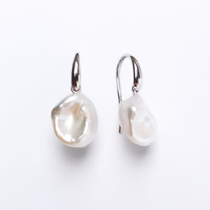 Keshi Fresh Water Pearl Earrings in Sterling Silver