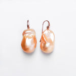 Baroque Fresh Water Pearl Drop Earrings in 14ct Rose Gold