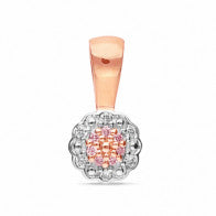 Argyle Pink & White Diamond Halo Pendant