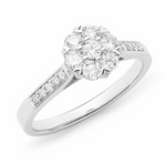 1/2ct Diamond Cluster Engagement Ring