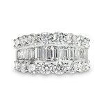 3 Carat Baguette and Round Diamond Dress Ring in Platinum