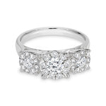 Three Stone Halo Ring