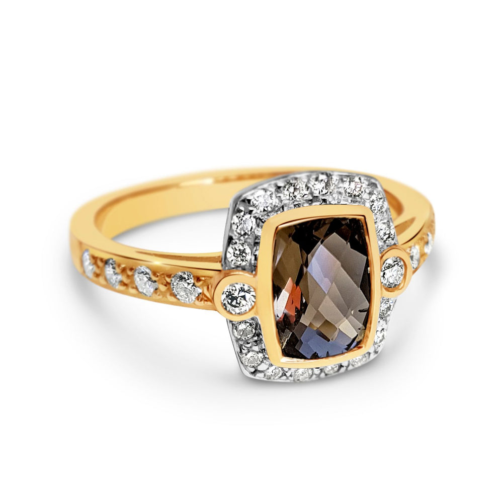 
            
                Load image into Gallery viewer, Smokey Quartz &amp;amp; Diamond Ring
            
        